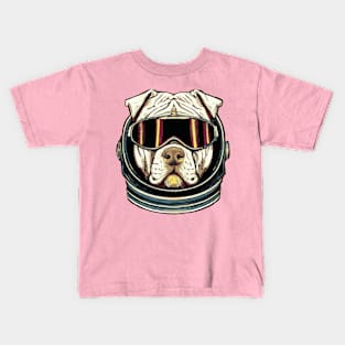 Retro Pit Bull Cosmonaut Dog Lover Terrier Kids T-Shirt